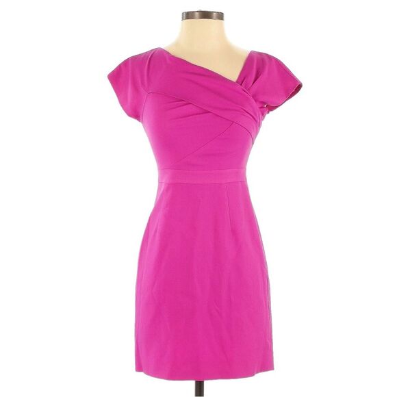 NWT J. Crew Wool Origami Sheath Dress Berry Fuchsia Career Professional Size 0 - Picture 1 of 13
